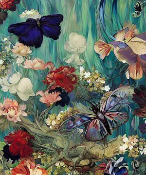Schmetterlinge im Japonoise-Stil