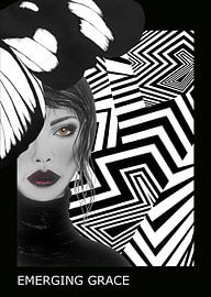 Gaiana-Emerging Grace (Black Edition) van Anne Koek Art