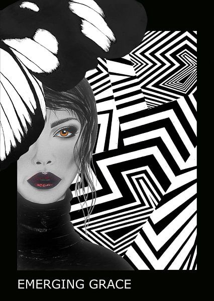 Gaiana-Emerging Grace (Black Edition) by Anne Koek Art