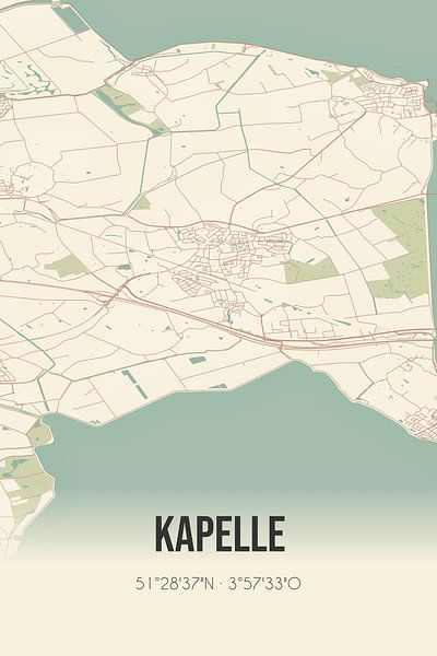 Vintage map of Kapelle (Zeeland) by Prints of Place