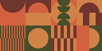 Green, yellow, orange, brown I. Geometric art in 70s retro colors by Dina Dankers thumbnail