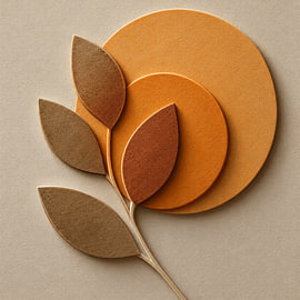 Organic Leaves in Warm Ochre Tones