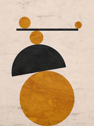 Abstract organic geometric art in earth tones