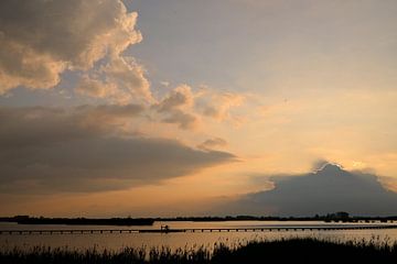 Silhouette in the sunset over Lake Dane by Jurjen Melinga