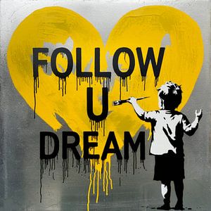 Child Painting Heart with Follow Dream