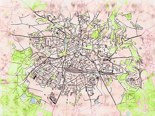 Carte de Freiberg avec le style 'Soothing Spring'