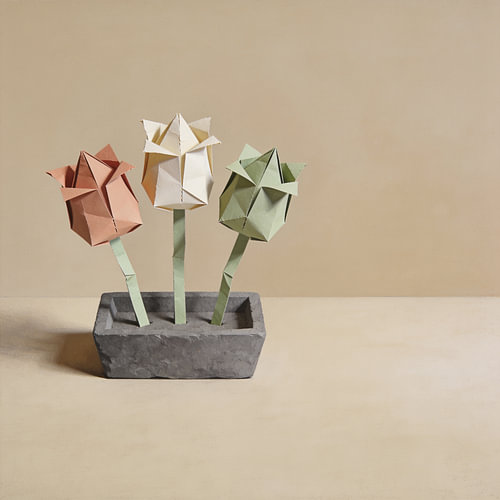 Paper Tulips in Soft Earth Tones
