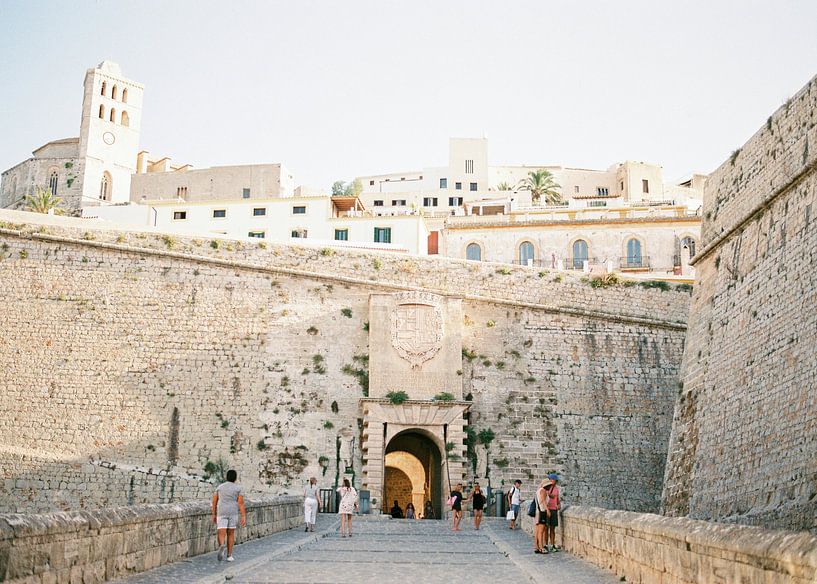 Ibiza city entrance gate | Analog travel photography on print Modern wall art made in Ibiza, Spain P by Raisa Zwart