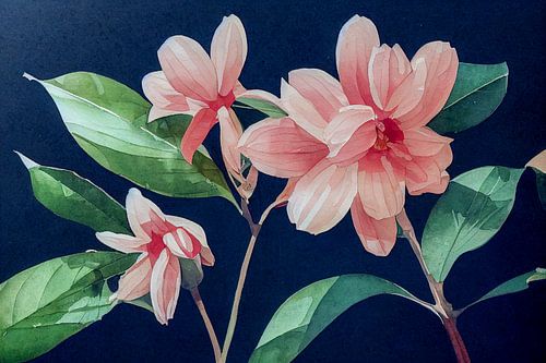 Schilderij van een bloemillustratie