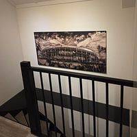 Photo de nos clients: Feijenoord ART Stade Rotterdam "De Kuip" Sépia par MS Fotografie | Marc van der Stelt, sur toile