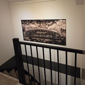 Klantfoto: Feijenoord ART Rotterdam Stadion "De Kuip" Sepia van MS Fotografie | Marc van der Stelt, op canvas