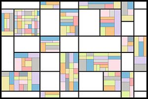 composition in the style of Piet Mondriaan in pastel
