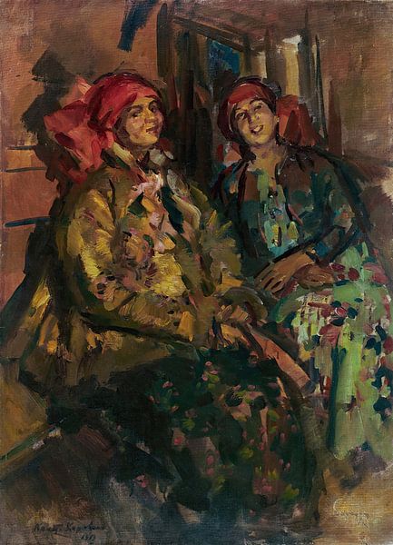 Konstantin Alexejewitsch Korowin - Zwei Mädchen in Bauernkostümen von Peter Balan