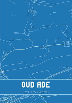 Blauwdruk | Landkaart | Oud Ade (Zuid-Holland) van Rezona
