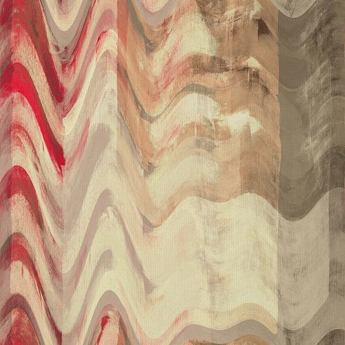 Retro abstract jaren 70 patroon in wit, taupe, rood, beige II