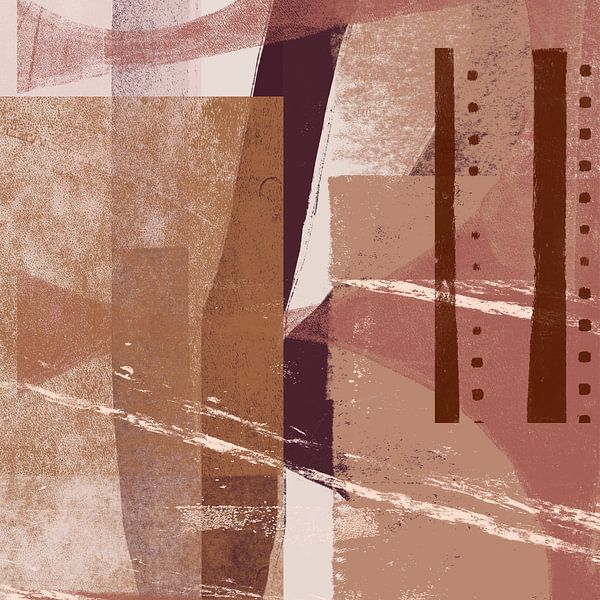 Raw Romance. Modern abstract art in warm colors no.7 by Dina Dankers