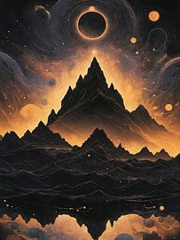Eclips over de heilige bergtoppen van Rizal Azhari