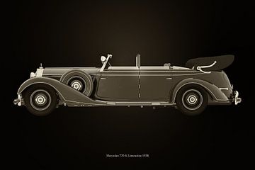 Mercedes 770-K noir et blanc