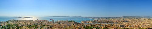 Marseille panorama view from the Notre-Dame de la Gardes  by Sjoerd van der Wal Photography