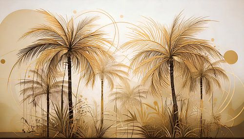 Exotisch landschap met palmbomen