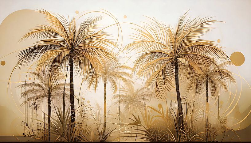 Exotic landscape with palm trees by Martine Affre Eisenlohr