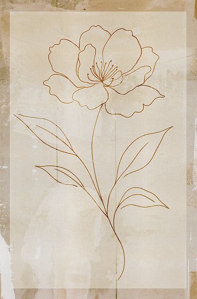 Minimalistische Blume auf einem städtischen Hintergrund - beige Hintergrund von MadameRuiz
