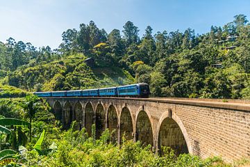 Train sur le Nine Arch Bridge au Sri Lanka, Asie du Sud sur Art Shop West