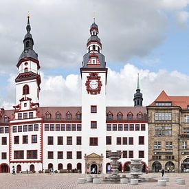 Chemnitz | Oude en nieuwe stadhuis van Panorama Streetline