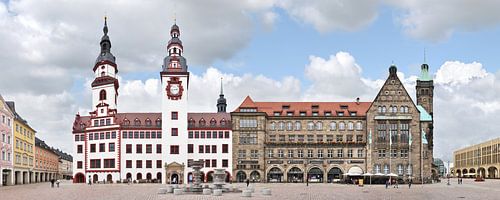 Chemnitz | Altes und Neues Rathaus von Panorama Streetline