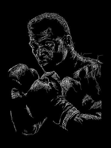 Scribble Porträt eines Boxers von Chim_Pan_Zee