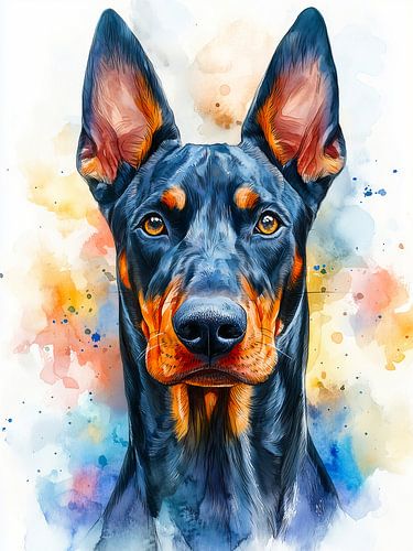 Doberman pincher hond kunst #hond