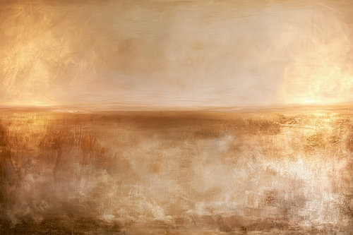 Goud Abstract Schilderij – Rustige Horizon