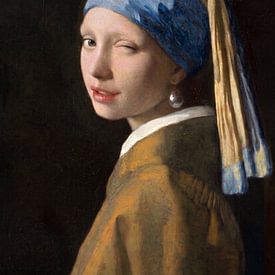 Meisje met de Parel - The Did She Just Wink?? Edition van Marja van den Hurk