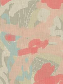 Abstract Botanical Mixed Media – Soft Pastel Brush Strokes on Linen Texture II by Dina Dankers