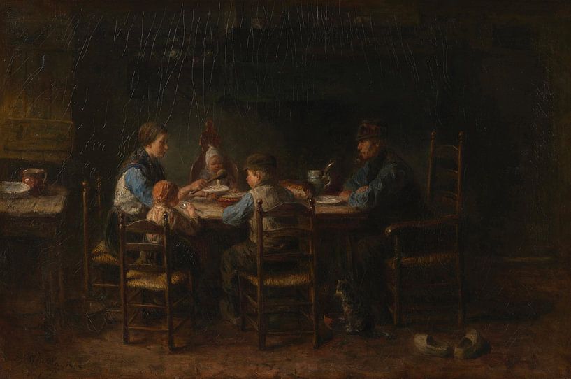 Bauernfamilie beim Essen, Jozef Israëls von Meisterhafte Meister