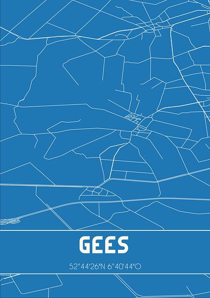 Blaupause | Karte | Gees (Drenthe) von Ortsdrucke