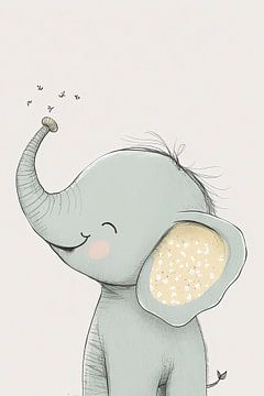 Baby olifant kinderkamer van Your unique art