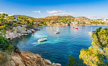 Mallorca, Panorama Cala Fornells, Spanien, Mittelmeer, Balearische Inseln.