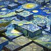 The Starry Night in 3D Blocks - Modern Remix of a Classic by Arjen Roos