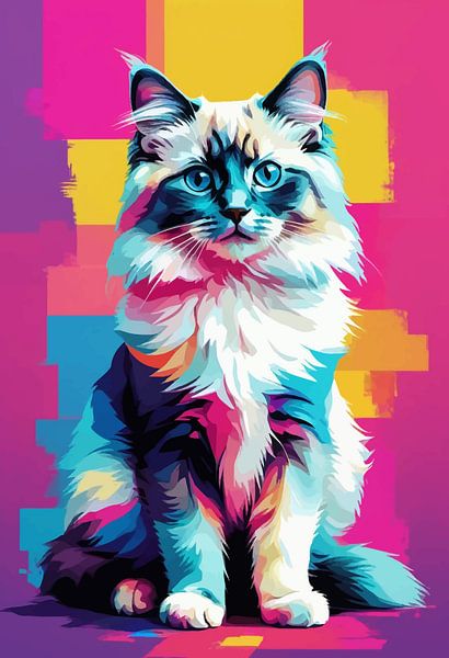 Ragdoll Cat Pop Art by MIROKKU