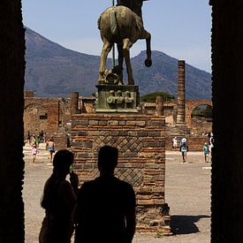 View of centaur statue in Pompeii, Italy by Kelsey van den Bosch