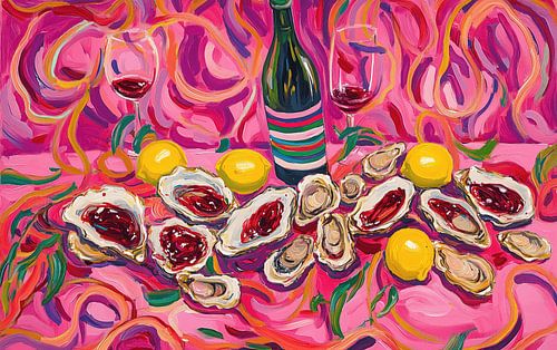 Austern mit Wein und Flamme