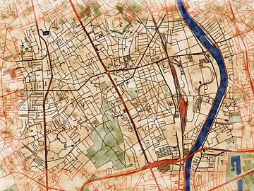 Kaart van Vitry-sur-Seine in de stijl 'Serene Summer' van Maporia