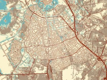 Kaart van Bussum in de stijl Blauw & Crème van Map Art Studio