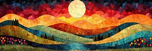 Abstract Landschap | Patchwork Twilight