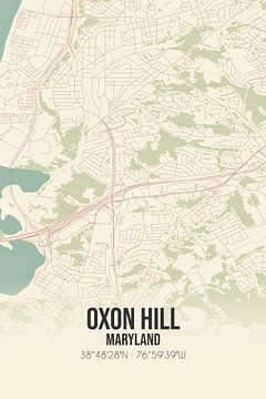 Carte d'époque d'Oxon Hill (Maryland), USA. sur Rezona