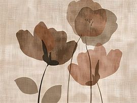 Bloemenschilderij Aardetinten | Warmth in Earth's Hues van Modern Collection