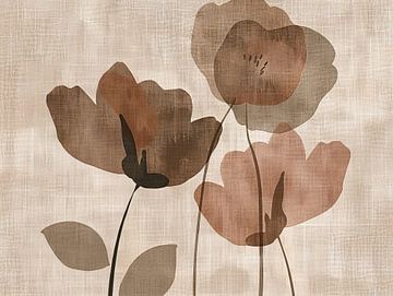 Flower painting Earth tones | Warmth in Earth's Hues by Modern Collection