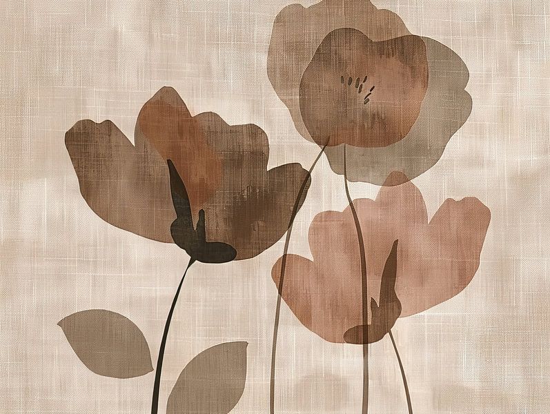 Flower painting Earth tones | Warmth in Earth&#039;s Hues by Modern Collection
