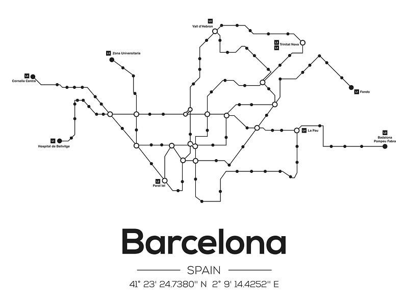 Barcelona Metrolijnen van MDRN HOME